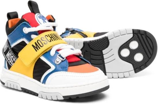 Moschino Kids logo-print panelled sneakers Blue