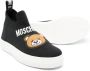 Moschino Kids logo-print slip-on sneakers Black - Thumbnail 2