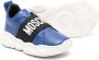 Moschino Kids logo-print strap leather sneakers Blue - Thumbnail 2