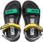 Moschino Kids logo-print touch-strap sandals Black - Thumbnail 3