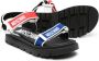 Moschino Kids logo-print touch-strap sandals Black - Thumbnail 2