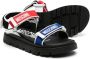 Moschino Kids logo-print touch-strap sandals Black - Thumbnail 2