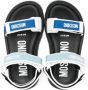 Moschino Kids logo-print touch-strap sandals Blue - Thumbnail 3