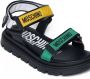 Moschino Kids logo-print touch-strap sandals Green - Thumbnail 4