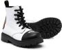 Moschino Kids logo-print two-tone boots White - Thumbnail 2