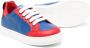 Moschino Kids logo-print two-tone leather sneakers Blue - Thumbnail 2