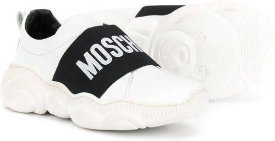 Moschino Kids logo strap sneakers White