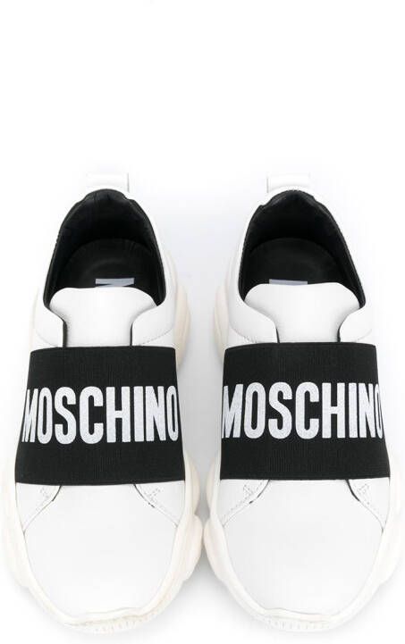 Moschino Kids logo strap sneakers White