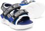 Moschino Kids logo touch-strap sandals Blue - Thumbnail 2