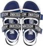 Moschino Kids logo touch-strap sandals Blue - Thumbnail 3