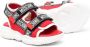 Moschino Kids logo touch-strap sandals Red - Thumbnail 2