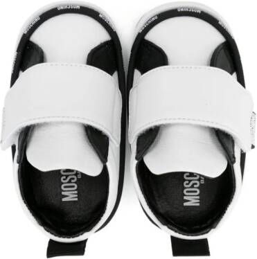 Moschino Kids logo-trim touch-strap sneakers White