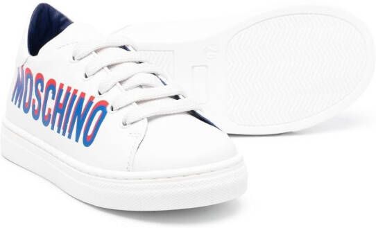 Moschino Kids side logo-print detail sneakers White