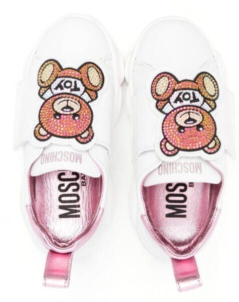 Moschino Kids strap-fastened sneakers White