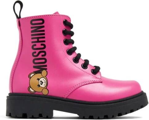 Moschino Kids Teddy Bear ankle boots Pink
