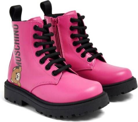 Moschino Kids Teddy Bear ankle boots Pink