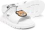 Moschino Kids Teddy Bear-appliqué leather sandals White - Thumbnail 2