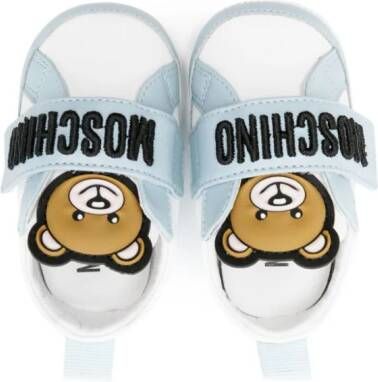 Moschino Kids Teddy Bear-appliqué pre-walker shoes White