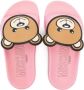 Moschino Kids Teddy Bear-appliqué slides Pink - Thumbnail 3