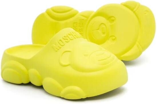 Moschino Kids Teddy Bear chunky slippers Yellow