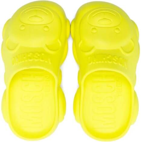 Moschino Kids Teddy Bear chunky slippers Yellow