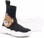 Moschino Kids teddy bear-embellished sock-style sneakers Black - Thumbnail 2