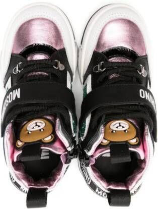 Moschino Kids Teddy Bear glitter-detail sneakers Black