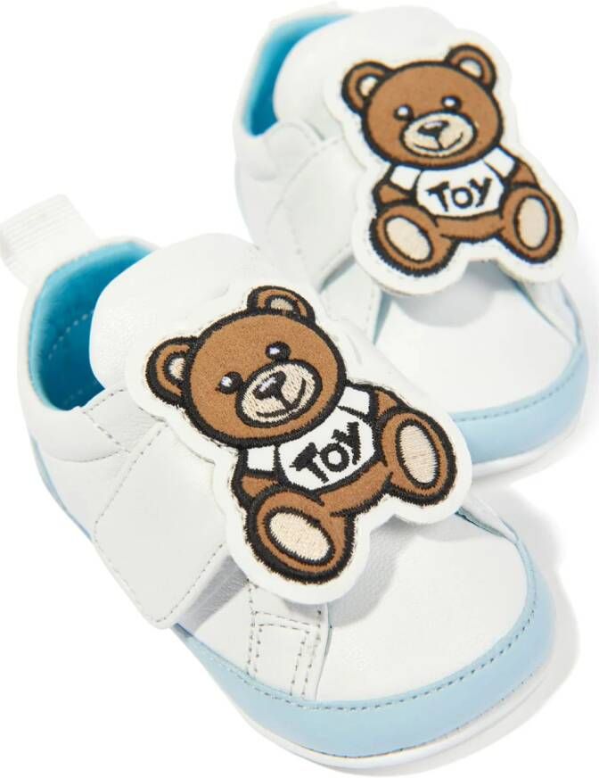 Moschino Kids Teddy Bear leather pre-walkers White