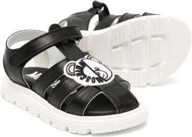 Moschino Kids Teddy Bear leather sandals Black