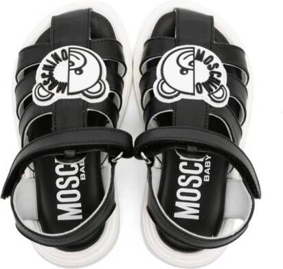 Moschino Kids Teddy Bear leather sandals Black