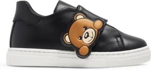 Moschino Kids Teddy Bear leather sneakers Black