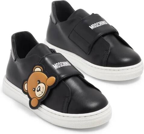 Moschino Kids Teddy Bear leather sneakers Black