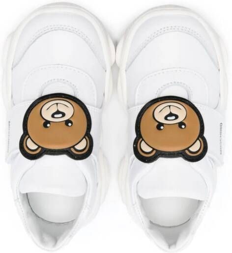 Moschino Kids Teddy Bear leather sneakers White