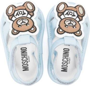 Moschino Kids Teddy Bear-motif leather sandals Blue