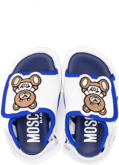 Moschino Kids Teddy Bear motif leather sandals White