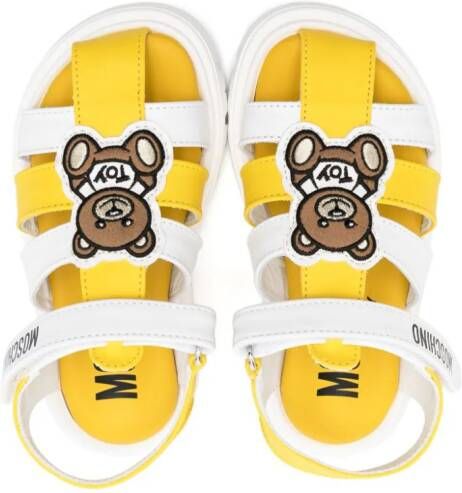 Moschino Kids Teddy-Bear-motif leather sandals White