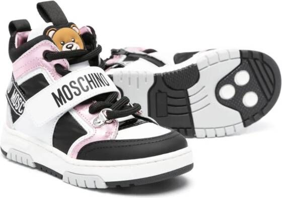 Moschino Kids Teddy Bear-motif panelled sneakers White