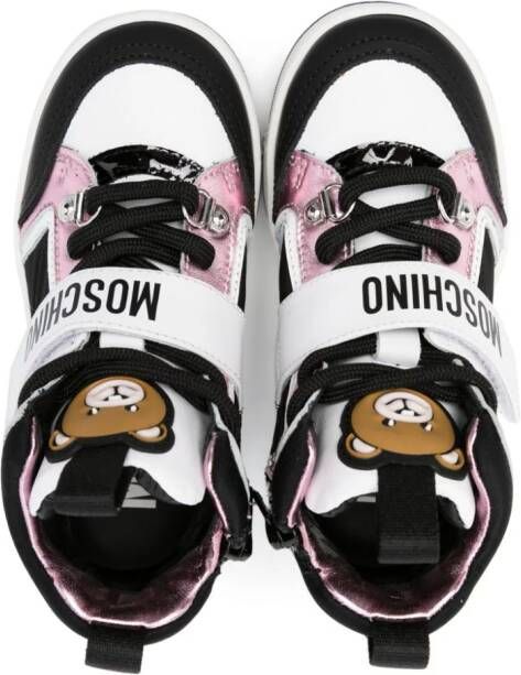 Moschino Kids Teddy Bear-motif panelled sneakers White