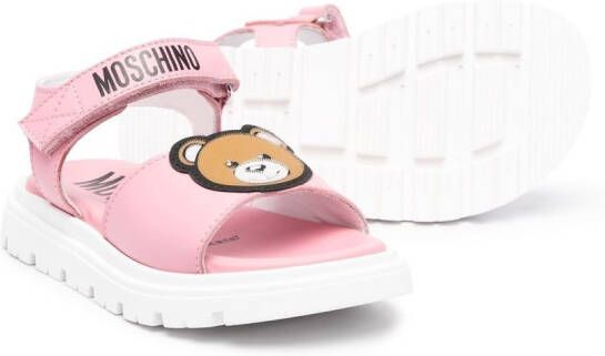 Moschino Kids Teddy Bear motif sandals Pink