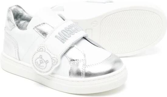 Moschino Kids Teddy Bear panelled sneakers White
