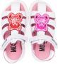Moschino Kids Teddy Bear-patch caged sandals White - Thumbnail 3