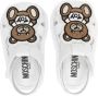 Moschino Kids Teddy Bear-patch leather sandals White - Thumbnail 3