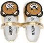 Moschino Kids Teddy Bear-patch metallic ballerina shoes Gold - Thumbnail 3