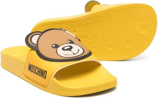 Moschino Kids Teddy Bear slides Yellow