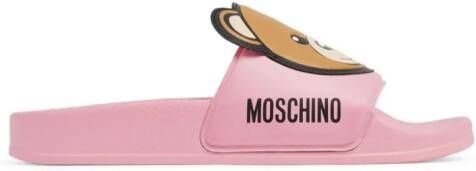 Moschino Kids Teddy Bear slippers Pink