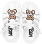 Moschino Kids Teddy bear touch-strap leather sandals White - Thumbnail 3