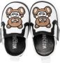Moschino Kids Teddy bear touch-strap leather sneakers White - Thumbnail 3