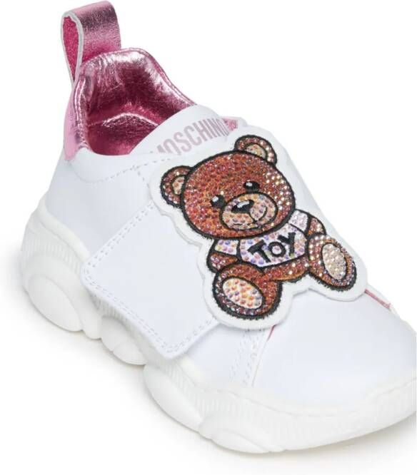 Moschino Kids Teddy leather chunky sneakers White