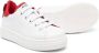 Moschino Kids Teddy-patch contrast-trim leather sneakers White - Thumbnail 2