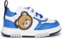 Moschino Kids Teddy-patch leather sneakers Blue - Thumbnail 2